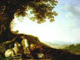hunter sleeping on a hillside